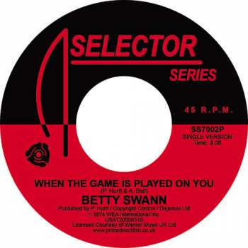 Album Bettye Swann: Kiss My Love Goodbye / When The Game Is Played On You