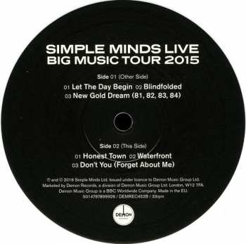 2LP Simple Minds: Big Music Tour 2015 (Simple Minds Live) CLR 370767