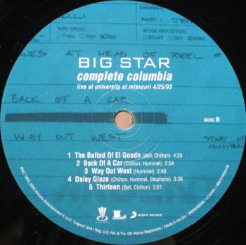 2LP Big Star: Complete Columbia...Live At Missouri University 4/25/93 456948