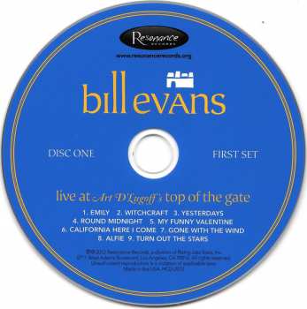 2CD Bill Evans: Live At Art D'Lugoff's Top Of The Gate 116520