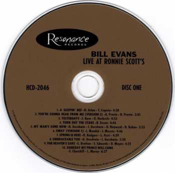2CD Bill Evans: Live At Ronnie Scott's 91009