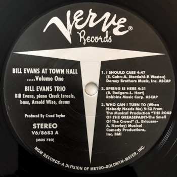LP The Bill Evans Trio: Bill Evans At Town Hall (Volume One) 521112