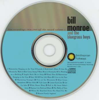 CD Bill Monroe & His Blue Grass Boys: Live Recordings 1956 -1969 (Off The Record Volume 1) 407031