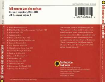 CD Bill Monroe: Live Duet Recordings 1963-1980 (Off The Record, Vol. 2) 346137