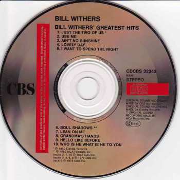 CD Bill Withers: Bill Withers' Greatest Hits 14845