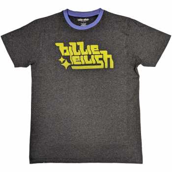 Merch Billie Eilish: Billie Eilish Unisex Ringer T-shirt: Neon Green Logo (small) S