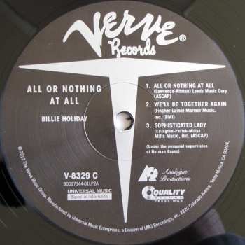 2LP Billie Holiday: All Or Nothing At All LTD | NUM 540179