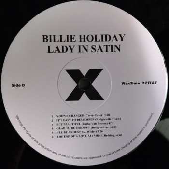 LP Billie Holiday: Lady In Satin LTD
