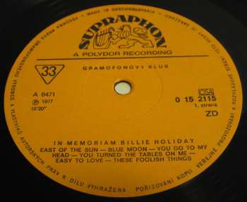LP Billie Holiday: In Memoriam Billie Holiday