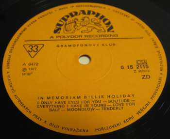 LP Billie Holiday: In Memoriam Billie Holiday