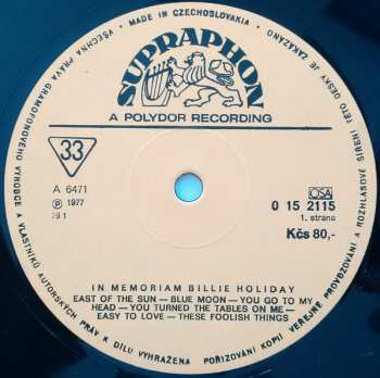 LP Billie Holiday: In Memoriam Billie Holiday 300406