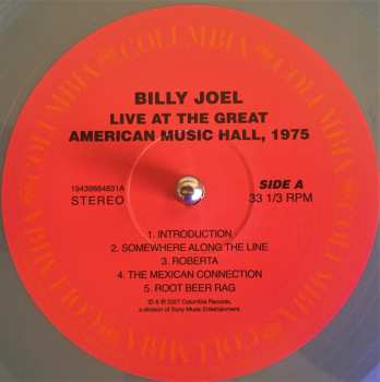 2LP Billy Joel: Live At The Great American Music Hall, 1975 CLR | LTD 478664
