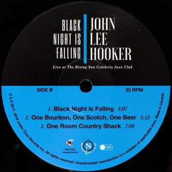 2LP John Lee Hooker: Black Night Is Falling (Live At The Rising Sun Celebrity Jazz Club) 4887