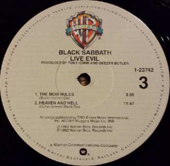 2LP Black Sabbath: Live Evil