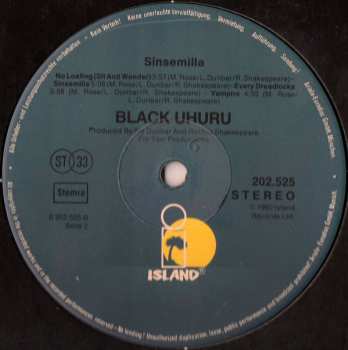 LP Black Uhuru: Sinsemilla 507334
