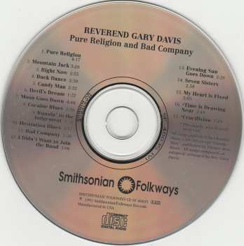 CD Blind Gary Davis: Pure Religion And Bad Company 328706