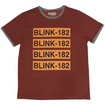Merch Blink-182: Blink-182 Unisex Ringer T-shirt: Logo Repeat (small) S
