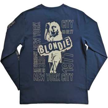 Merch Blondie: Blondie Unisex Long Sleeve T-shirt: Nyc '77 (back & Sleeve Print) (medium) M