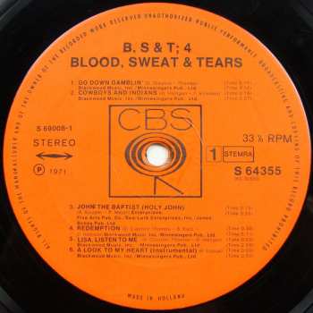 LP Blood, Sweat And Tears: B, S & T; 4 335861