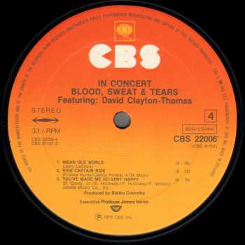 2LP Blood, Sweat And Tears: In Concert 432527