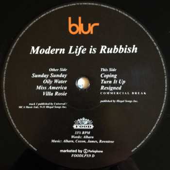 2LP Blur: Modern Life Is Rubbish LTD 23835