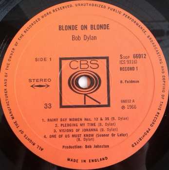 2LP Bob Dylan: Blonde On Blonde LTD 392181