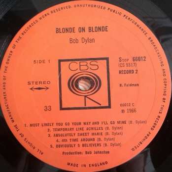 2LP Bob Dylan: Blonde On Blonde LTD