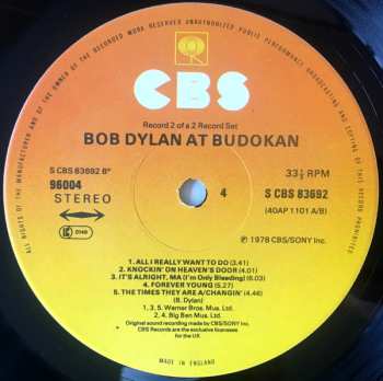 2LP Bob Dylan: Bob Dylan At Budokan