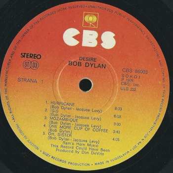 LP Bob Dylan: Desire