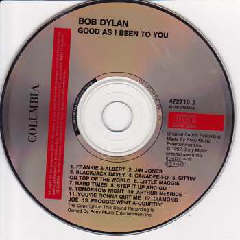 CD Bob Dylan: Good As I Been To You 358328