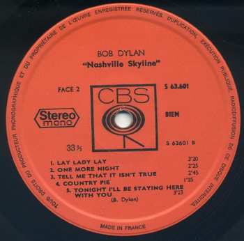 LP Bob Dylan: Nashville Skyline 486149