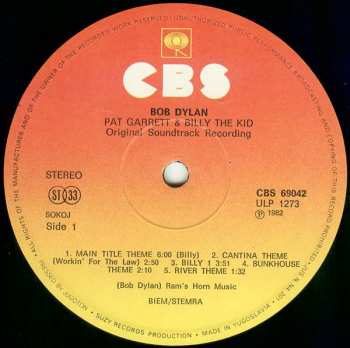 LP Bob Dylan: Pat Garrett & Billy The Kid