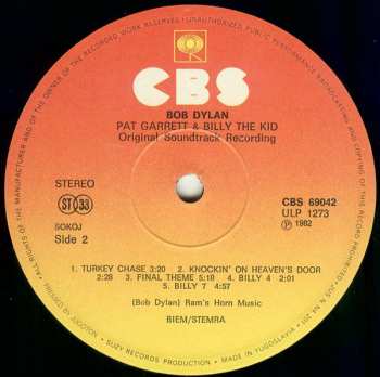 LP Bob Dylan: Pat Garrett & Billy The Kid