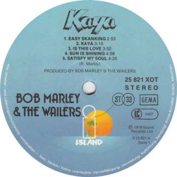 LP Bob Marley & The Wailers: Kaya 511800