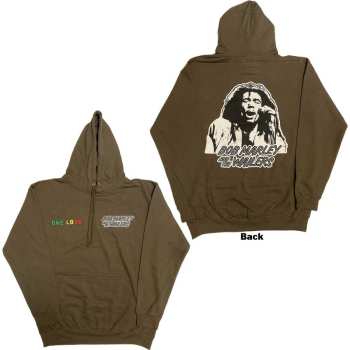 Merch Bob Marley & The Wailers: Bob Marley Unisex Pullover Hoodie: One Love Wailers Mic Photo (back Print & Embroidery) (small) S