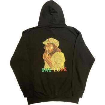 Merch Bob Marley & The Wailers: Bob Marley Unisex Pullover Hoodie: Wailers One Love Portrait (back Print & Embroidery) (x-large) XL