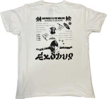 Merch Bob Marley & The Wailers: Bob Marley Unisex Organic T-shirt: Exodus Tracklist (back Print & Hi-build) (medium) M