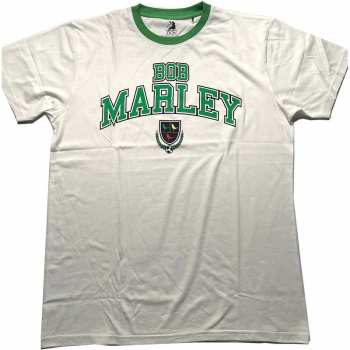 Merch Bob Marley & The Wailers: Bob Marley Unisex Ringer T-shirt: Collegiate Crest (medium) M