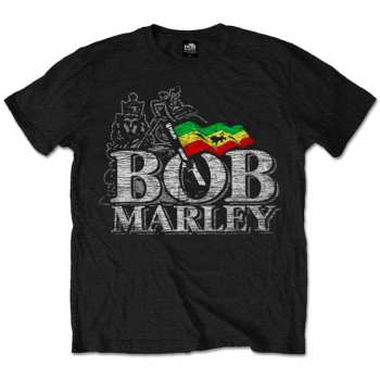 Merch Bob Marley & The Wailers: Tričko Distressed Logo Bob Marley  XXL