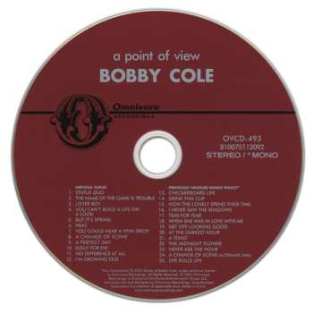 CD Bobby Cole: A Point Of View DIGI 477742