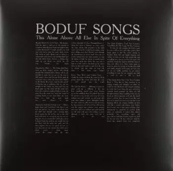 Boduf Songs: This Alone Above All Else In Spite Of Everything