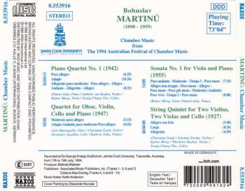 CD Bohuslav Martinů: Chamber Music (Oboe Quartet • Viola Sonata No. 1 • String Quintet • Piano Quartet No. 1) 448706