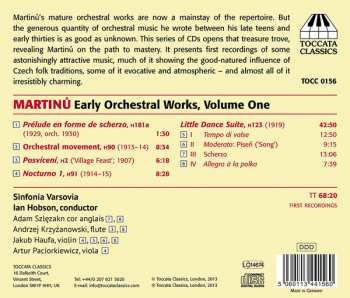 CD Bohuslav Martinů: Early Orchestral Works Volume One 340800