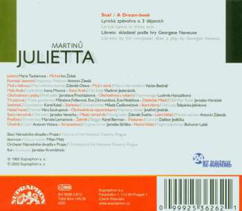2CD/Box Set Bohuslav Martinů: Julietta (Opera In 3 Acts) 18755
