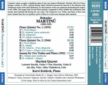 CD Bohuslav Martinů: Piano Quintets Nos. 1 And 2 / Sonata For Two Violins And Piano 120880