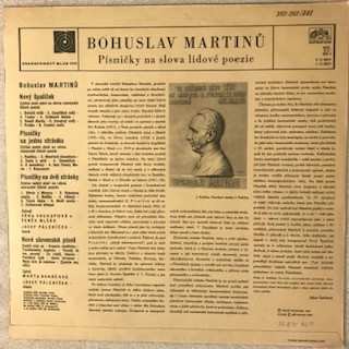 LP Bohuslav Martinů: Písničky Na Slova Lidové Poezie 278035