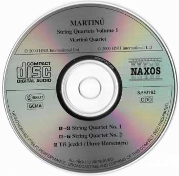 CD Bohuslav Martinů: String Quartets Nos. 1 And 2 • Tři Jezdci 319773