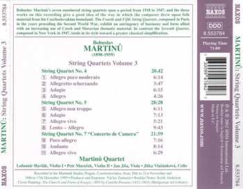 CD Bohuslav Martinů: String Quartets Nos. 4, 5 And 7 251604