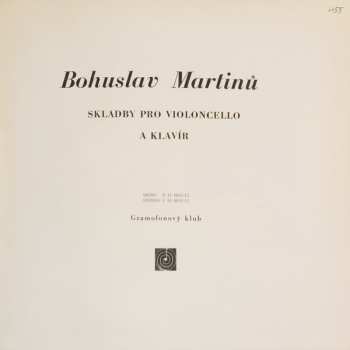 2LP/Box Set Bohuslav Martinů: Violoncellové Komorní Skladby (2xLP + BOX + BOOKLET) 277732