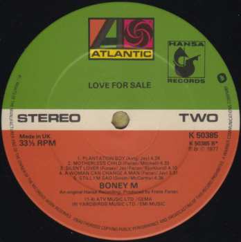 LP Boney M.: Love For Sale 374560